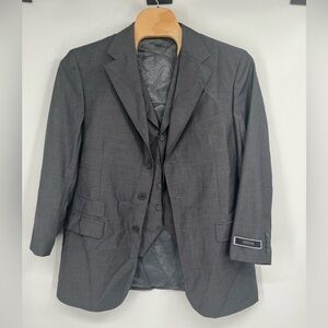 Apollo King Men's Jacket Blazer Coat 46R Gray Matching Vest NWT